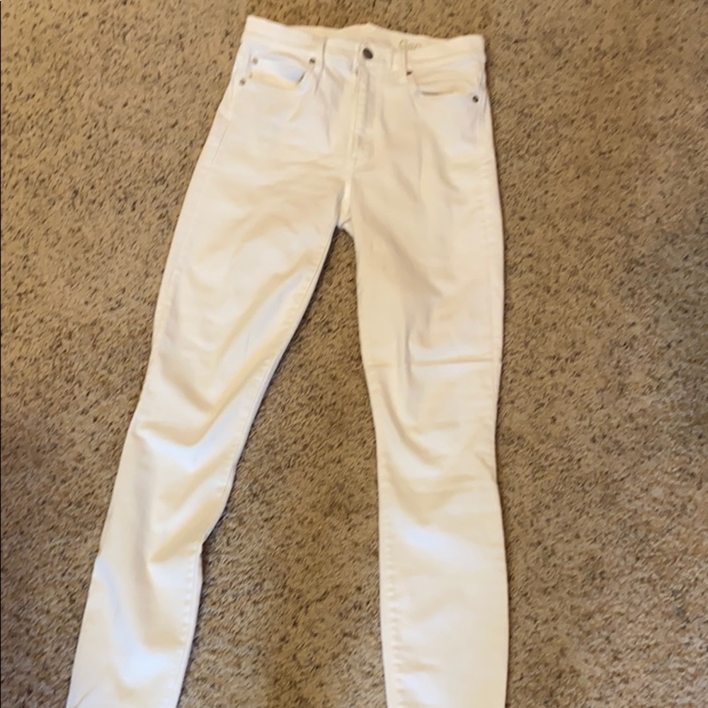 Gap white skinny jeans
